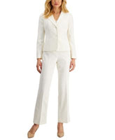 Le Suit Womens Notch-Collar Pantsuit Granite Heather