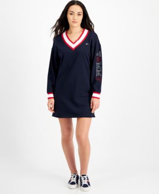 Tommy Jeans Contrast-Trim Sweatshirt Dress