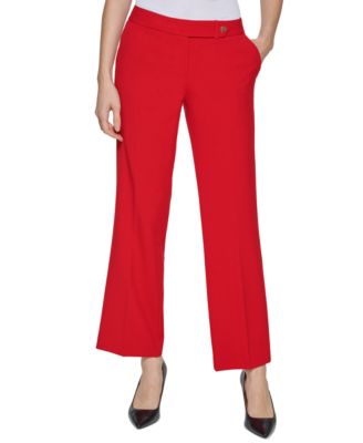 Calvin Klein Petite Tab-Waist Pants