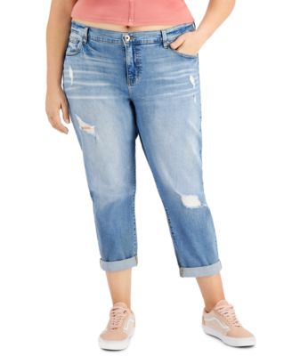 Celebrity Pink Trendy Plus Size Girlfriend Cuffed Denim Pants- Handsome Devil