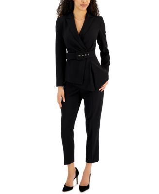 Tahari ASL Belted Pantsuit Cobalt