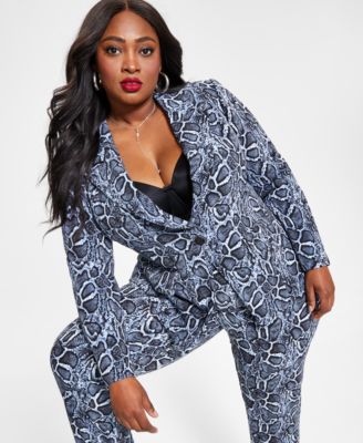 Nina Parker Trendy Plus Size Printed Blaze Abstract Print