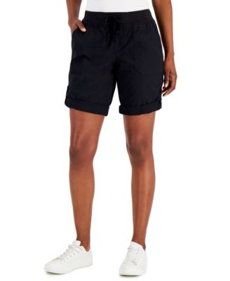 Tommy Hilfiger Womens Rolled-Cuff Utility Shorts