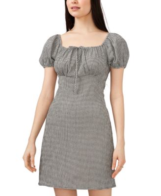 Chemise à carreaux à col carré Riley Rae Gris