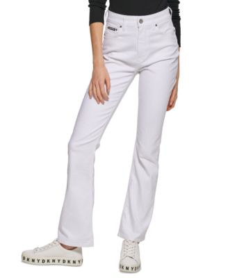 DKNY Jeans Boreum High Rise Flare Leg Jea Rinse Denim-White