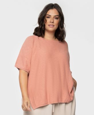 Tape Plus Size Sweater T-Shirt Soft Mocha 2x