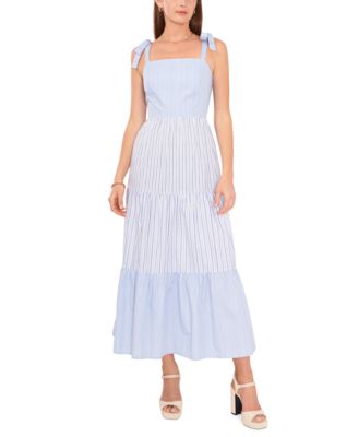 Riley Rae Womens Colorblocked Midi Dres Ultra White