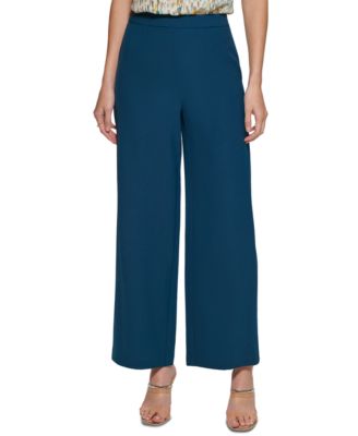 DKNY Womens Wide Leg Pants Dark Topaz