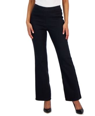 Anne Klein Womens Denim Pull-On Flare-Le Onyx