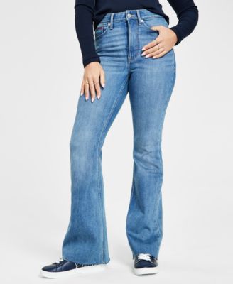 Tommy Jeans Womens High Rise Flare-Leg Jeans