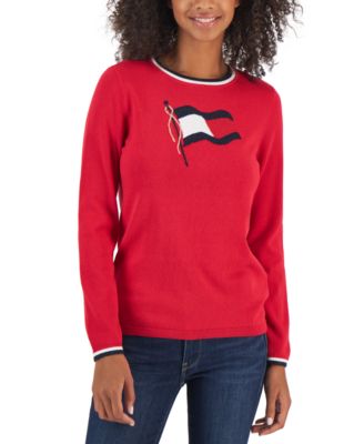 Pull en coton lurex à drapeau Lucy de Tommy Hilfiger pour femme