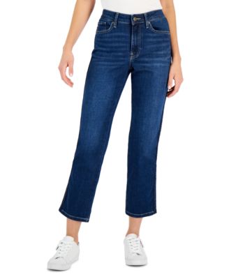 Tommy Hilfiger Womens Tribeca Straight Leg Jeans Mid Rise Jeans