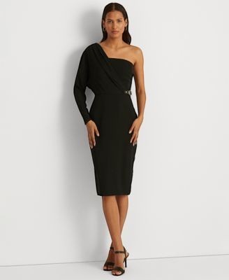 Lauren Ralph Lauren One-Shoulder Georgette Cocktail Dress