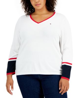 Tommy Hilfiger Plus Size Ivy Cotton Long-Sleeve Sweater top