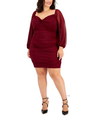 B Darlin Trendy Plus Size Ruched Bodyco