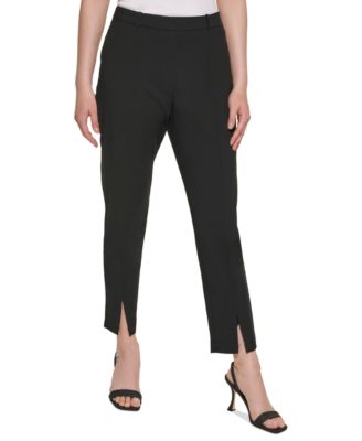 Calvin Klein Womens Ankle Slit Slim Leg Pant