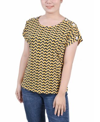 Petite Size Short Extended Golden Black Chevron L