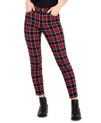 Tommy Hilfiger Womens Tribeca Plaid-Print Pants