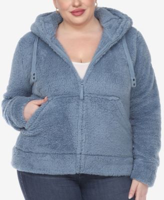 White Mark Plus Size Hooded