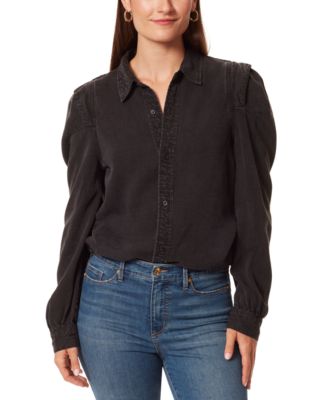 Anne Klein Jeans Womens Billie Pleat-Shoulder Sparrows