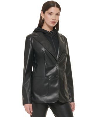 Calvin Klein Womens 2-Piece Faux Leather