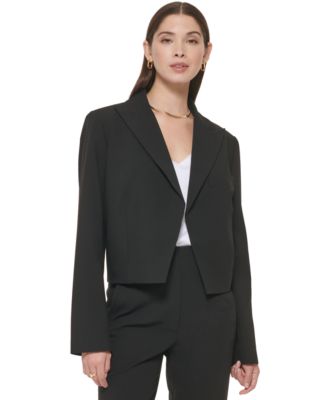 Calvin Klein Womens Cropped Open Front Blazer