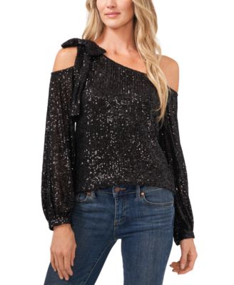 Sequin One-Shoulder Top Classic