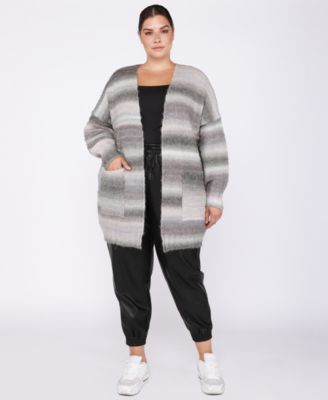 Tape Trendy Plus Size Textured Striped sweater