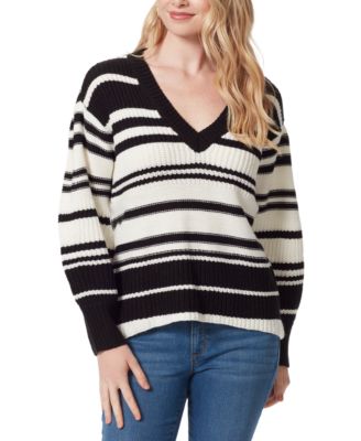 Jessica Simpson Womens Striped Elmira V-Neck