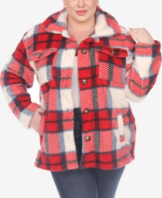 White Mark Plus Size Plaid Sha Coffee