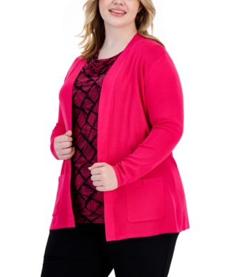 Anne Klein Plus Size Open-Front Cardigan