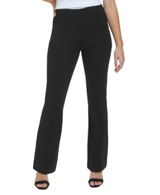 Calvin Klein Womens Ponte Flare Leg Pants Black