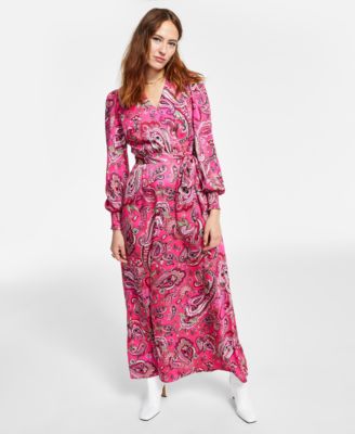 International Concepts Womens Paisley Maxi Dress Electric