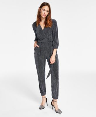 International Concepts Metallic Belted Jumpsuit