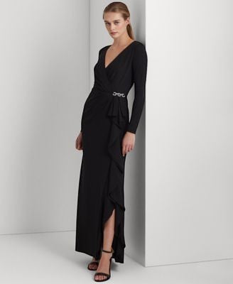 Lauren Ralph Lauren Womens Ruffle-Trim Jersey