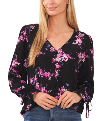 Womens Floral-Print Ruffled T Rich