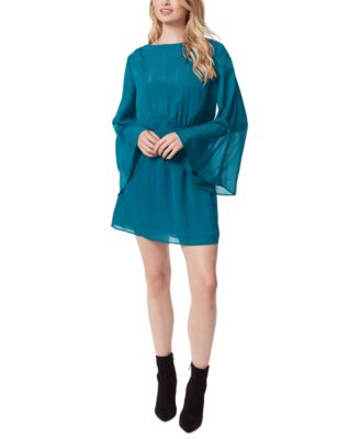 Jessica Simpson Womens Amella Slit-Sleeve Boa Ocean