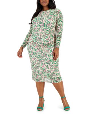 Kasper Plus Size Printed Long-Sleeve