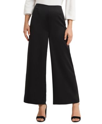 H Halston Womens Mid Rise Wide-Leg Pant