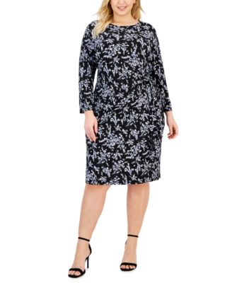 Kasper Plus Size Floral Faux-Wrap