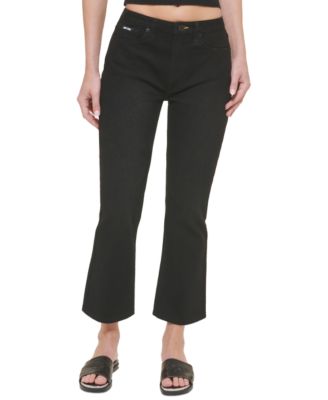 DKNY Jeans Womens High-Rise Crop Kick-Fl