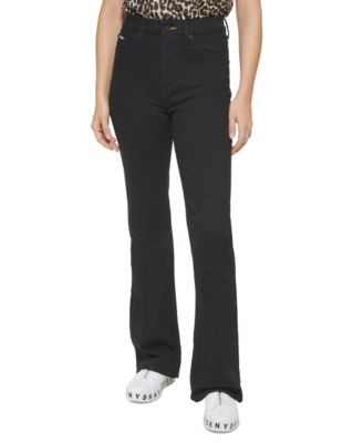 DKNY Jeans Womens Boreum High-Rise Flare Rinse