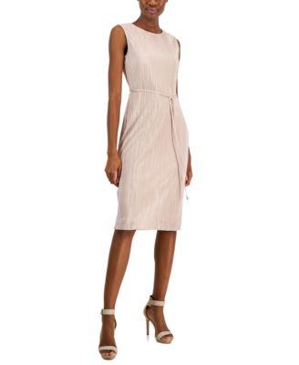 Anne Klein Womens Pleated Tie-Waist Midi