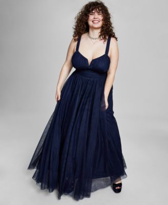 City Studios Plus Size Mesh Formal Evening Sleeveless ball Dress.