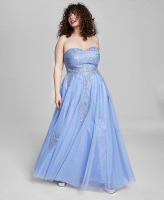 Dites oui au bal de fin d'année brodé pervenche tendance grande taille