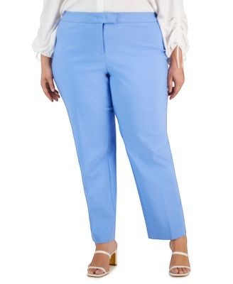 Anne Klein Plus Size High Rise Bowie Pant Blue 14W