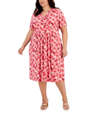 Anne Klein Plus Size Printed Encore Midi Camellia