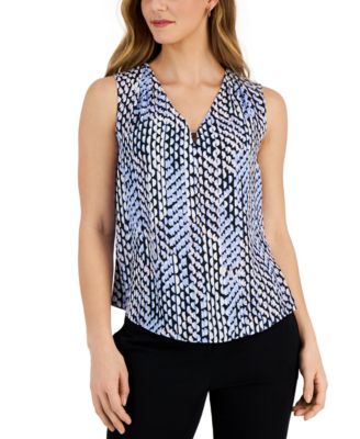 Kasper Petite Sleeveless V-Neck Bar-T California