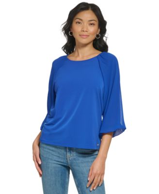 Calvin Klein 34 Chiffon Sleeve Blouse