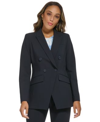 Calvin Klein Womens Double-Breasted Blazer